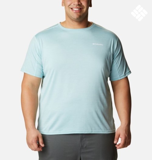 Men's Columbia Alpine Chill Zero Short Sleeve Crew T Shirts Turquoise | Plus Size CA-S0CL3